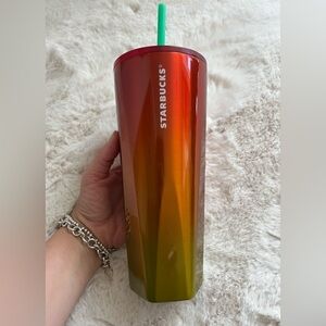 Starbucks 2022 - Yellow/Red Fire Heat Ombré Steel Tumbler - NWT